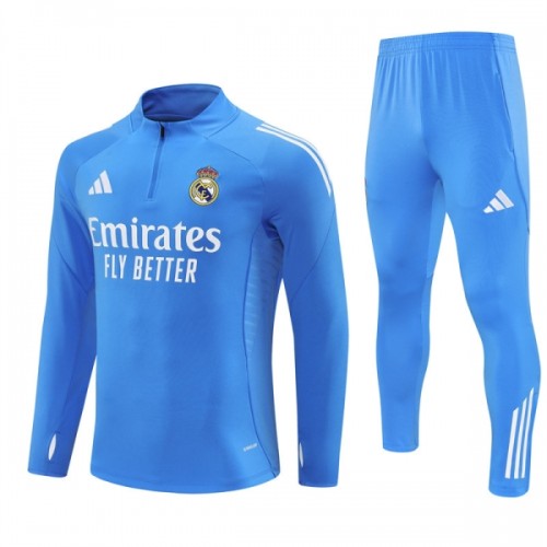 Real Madrid Sweat d'Entraînement Quarter-Zip 2025-26 Bleue Real Madrid Sweat d'Entraînement Quarter-Zip 2025-26 Bleue